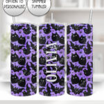 19015 fluffy black cats bats gothic tumbler 1