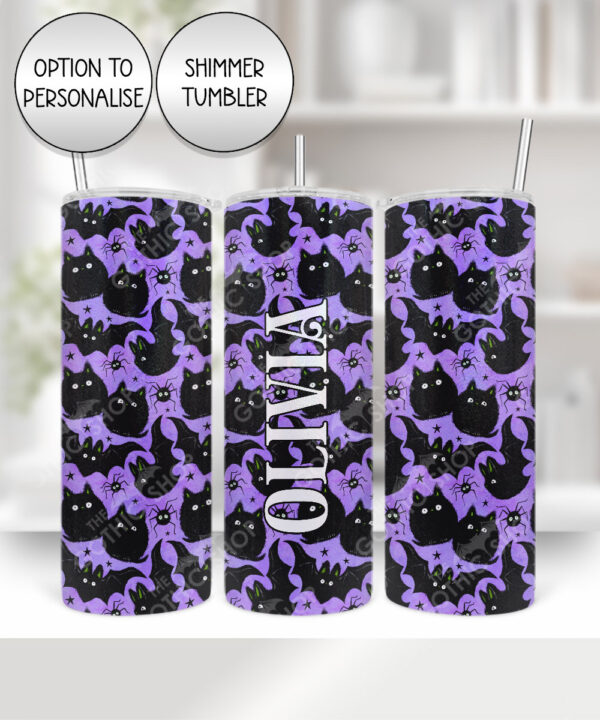 19015 fluffy black cats bats gothic tumbler 1