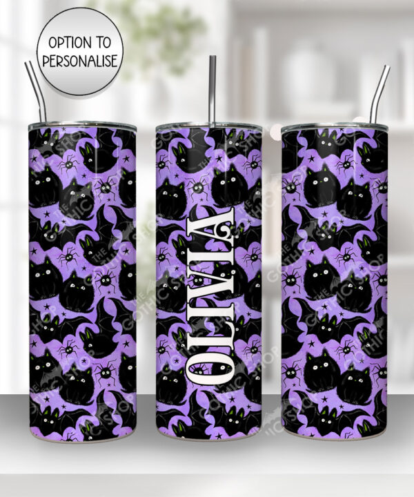 19015 fluffy black cats bats gothic tumbler 2