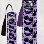19026 fluffy black cats bats gothic bookmarks 1