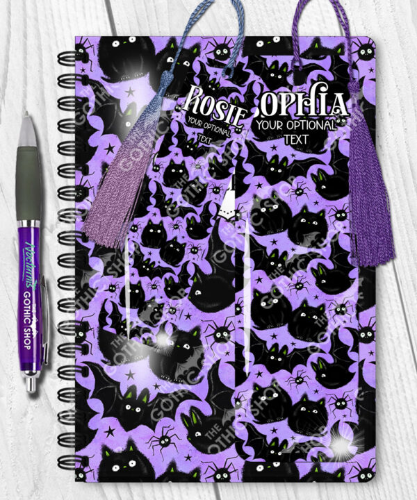 19026 fluffy black cats bats gothic bookmarks 2