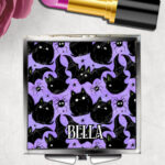 19029 fluffy black cats bats gothic mirror 1