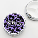 19030 fluffy black cats bats gothic pill pot 1