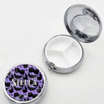 19030 fluffy black cats bats gothic pill pot 2