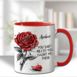 wuthering heights crimson rose haunt me mug with option to personalise