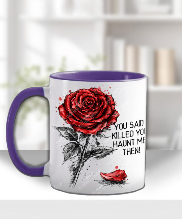 wuthering heights crimson rose haunt me mug with option to personalise