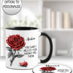 wuthering heights crimson rose haunt me mug with option to personalise