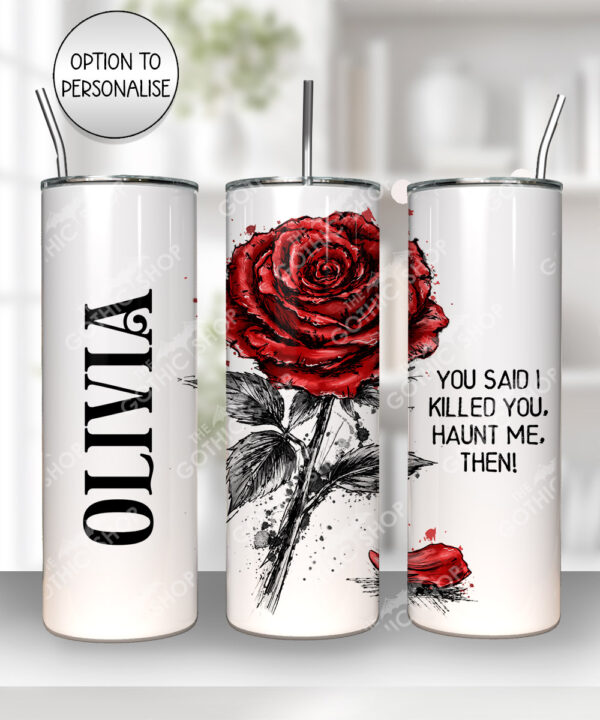 19037 wuthering heights haunt me red rose tumbler 1