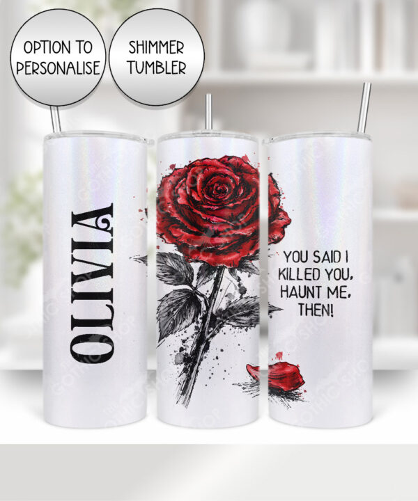 19037 wuthering heights haunt me red rose tumbler 2