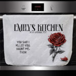 19039 wuthering heights haunt me red rose kitchen towel 1
