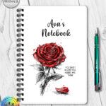 19041 wuthering heights haunt me red rose notebook 1