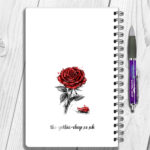 19041 wuthering heights haunt me red rose notebook