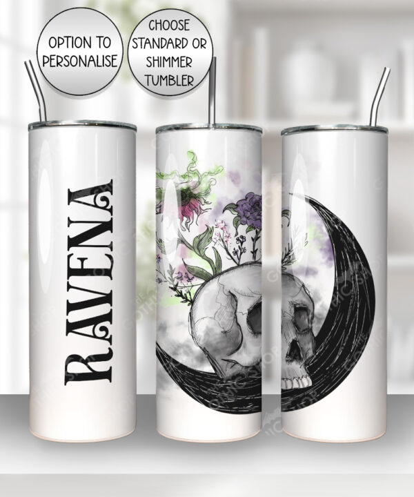 15139 personalised skull moon gothic tumbler 2