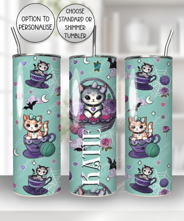 15142 personalised teacup kittens gothic tumbler 2