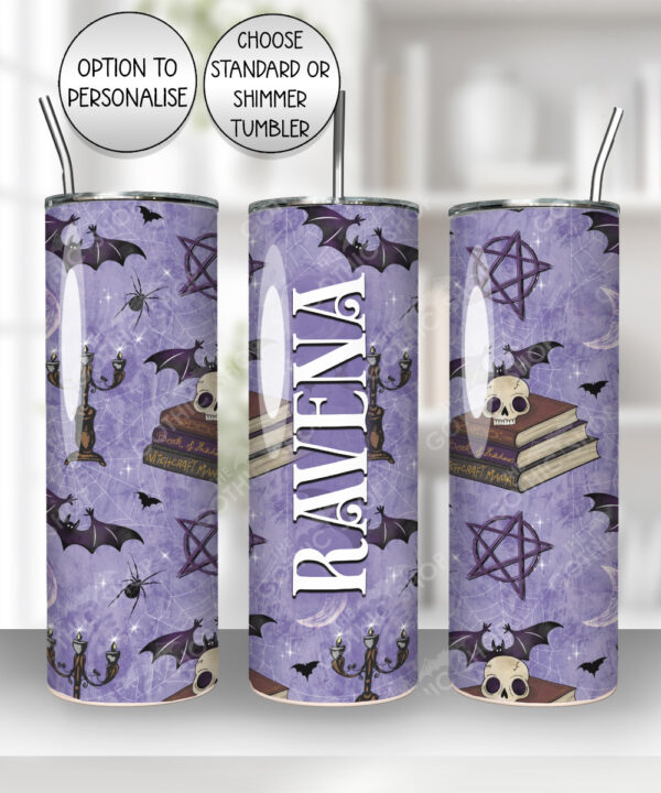 15143 personalised bookish purple gothic tumbler 2