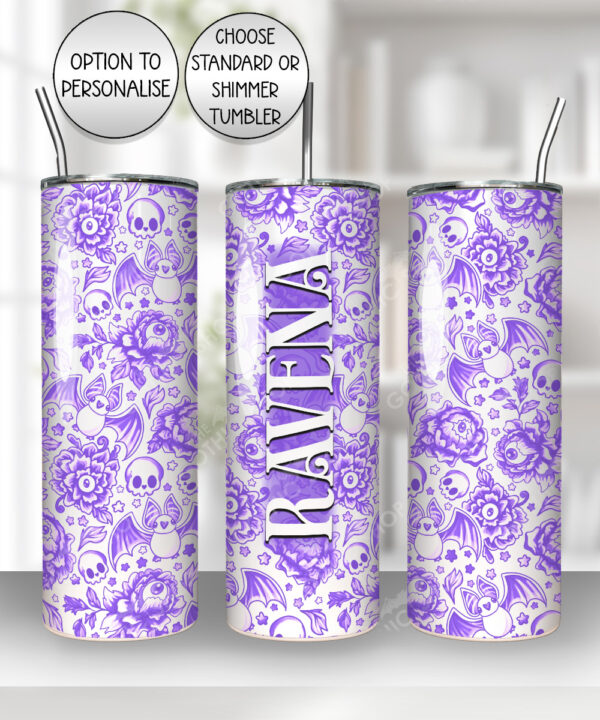 15145 personalised bats flowers gothic tumbler 2