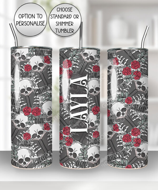 15153 personalised reader skull gothic tumbler 2