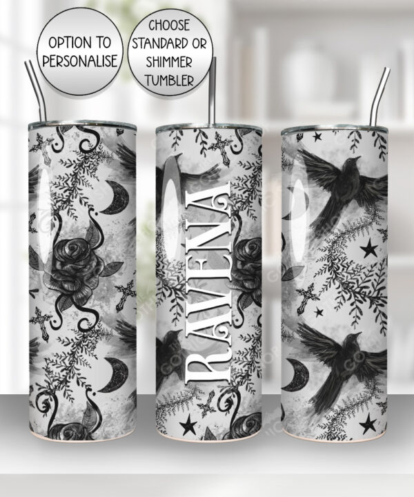 15210 personalised raven roses gothic tumbler 2