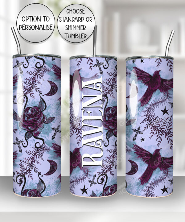 15211 personalised raven roses gothic tumbler 2