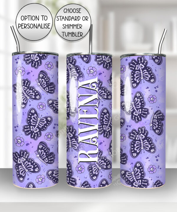 15774 personalised moths skull flowers gothic tumbler 4