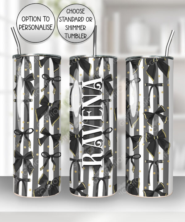 18519 personalised black gold bows gothic tumbler 3