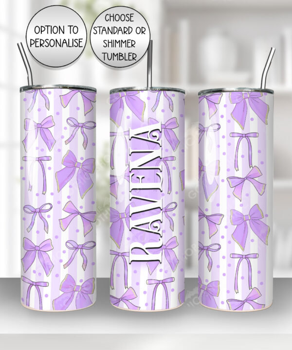 18521 personalised purple bows gothic tumbler 3