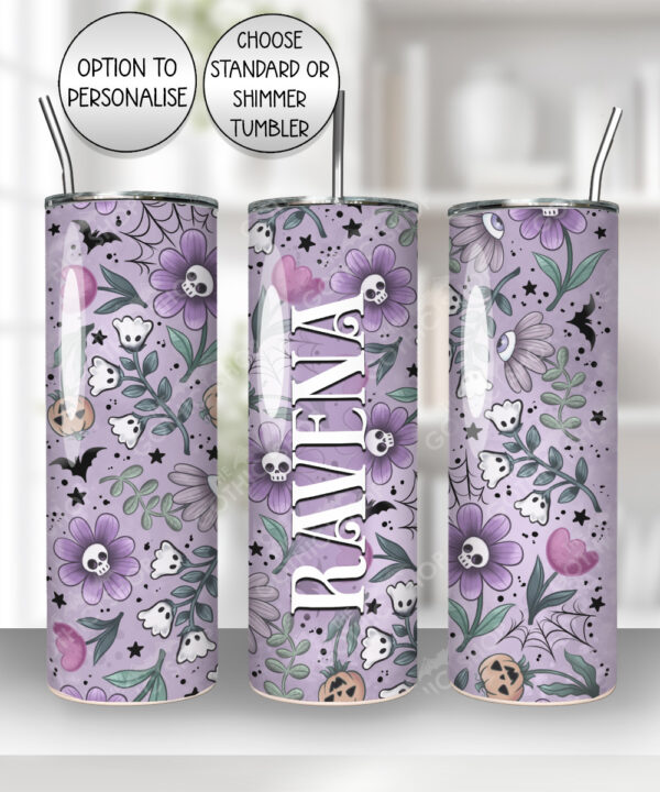 18531 skull flower tumbler 3