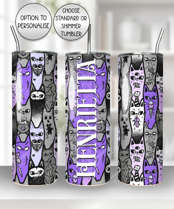 18602 personalised spooky cats gothic tumbler 3