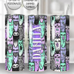 18602 personalised spooky cats gothic tumbler 4