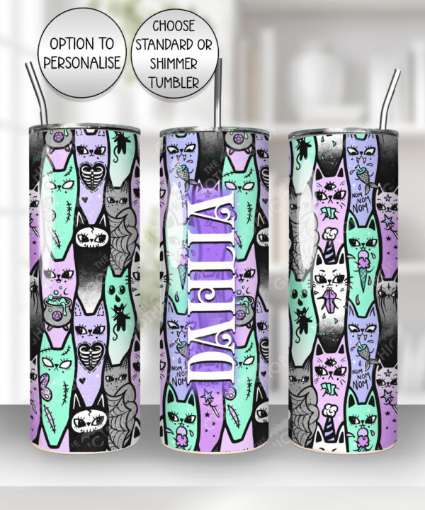 18602 personalised spooky cats gothic tumbler 4