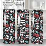 18629 skull cherries gothic tumbler 4