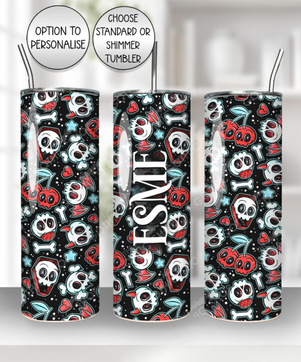 18629 skull cherries gothic tumbler 4