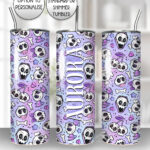 18642 personalised cherry skull purple tumbler 3