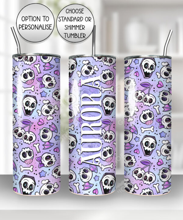 18642 personalised cherry skull purple tumbler 3