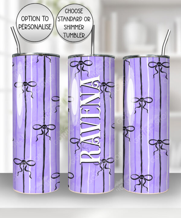 18991 personalised purple bow skull tumbler 3