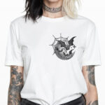 bats cobwebs and moon crescent unisex gothic t shirt