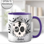 19049 skull daisies gothic mug 1