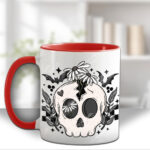 19049 skull daisies gothic mug 2