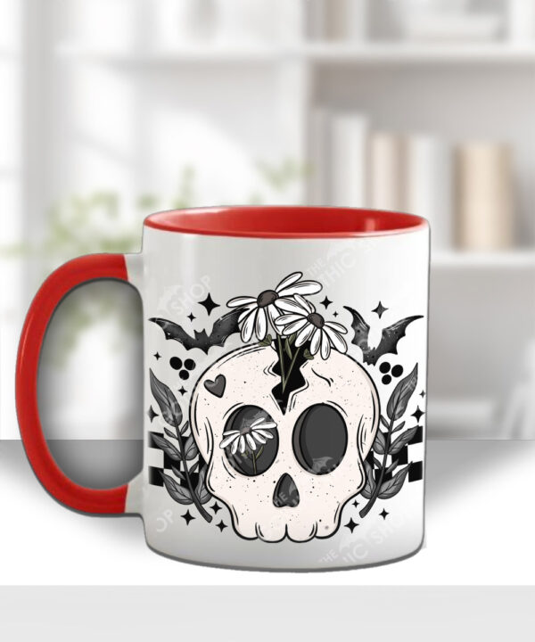 19049 skull daisies gothic mug 2