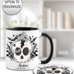 19050 skull daisies gothic coaster 1
