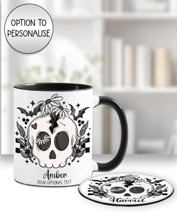 19050 skull daisies gothic coaster 1