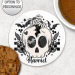 19050 skull daisies gothic coaster 3