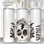 19051 skull daisies gothic tumbler 1