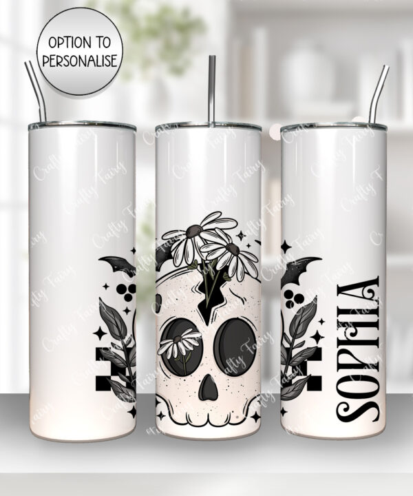 19051 skull daisies gothic tumbler 1