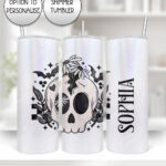 19051 skull daisies gothic tumbler 2