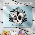 19055 skull daisies gothic chopping board 2