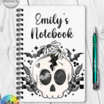 19061 skull daisies gothic a5 notebook 1