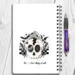 19061 skull daisies gothic a5 notebook 2
