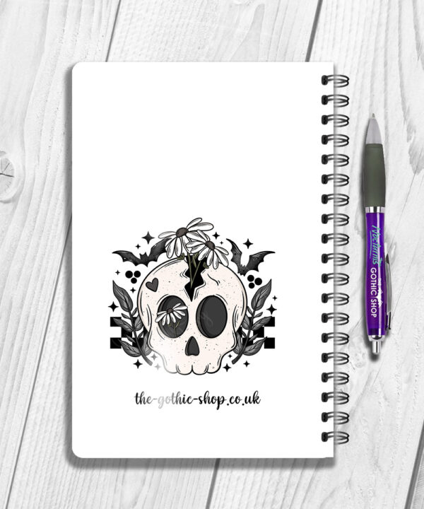 19061 skull daisies gothic a5 notebook 2