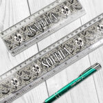 19063 skull daisies gothic ruler 1